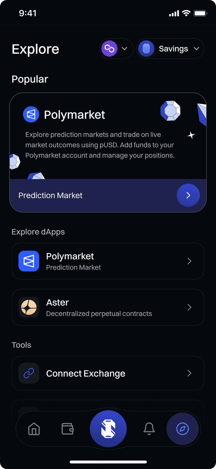 MPC Wallet dapps screen