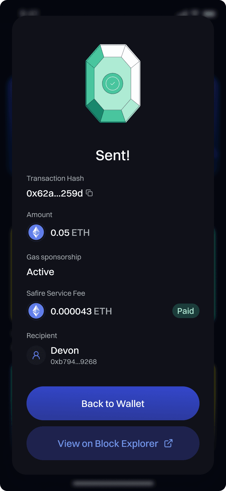 MPC Wallet send screen