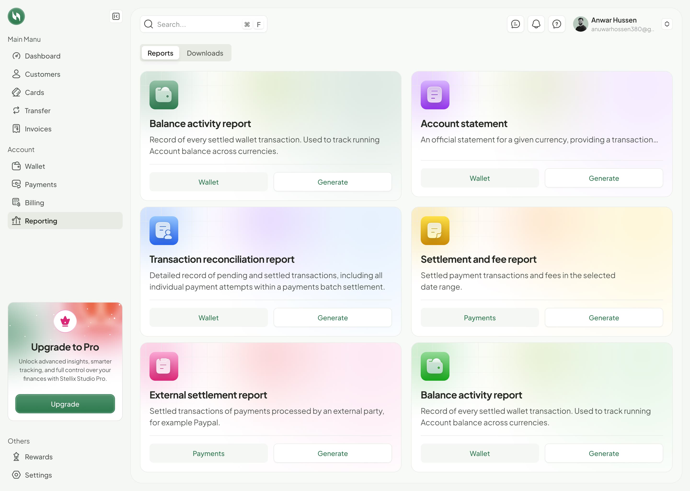 Payment Processing Platform dashboard on an iPad