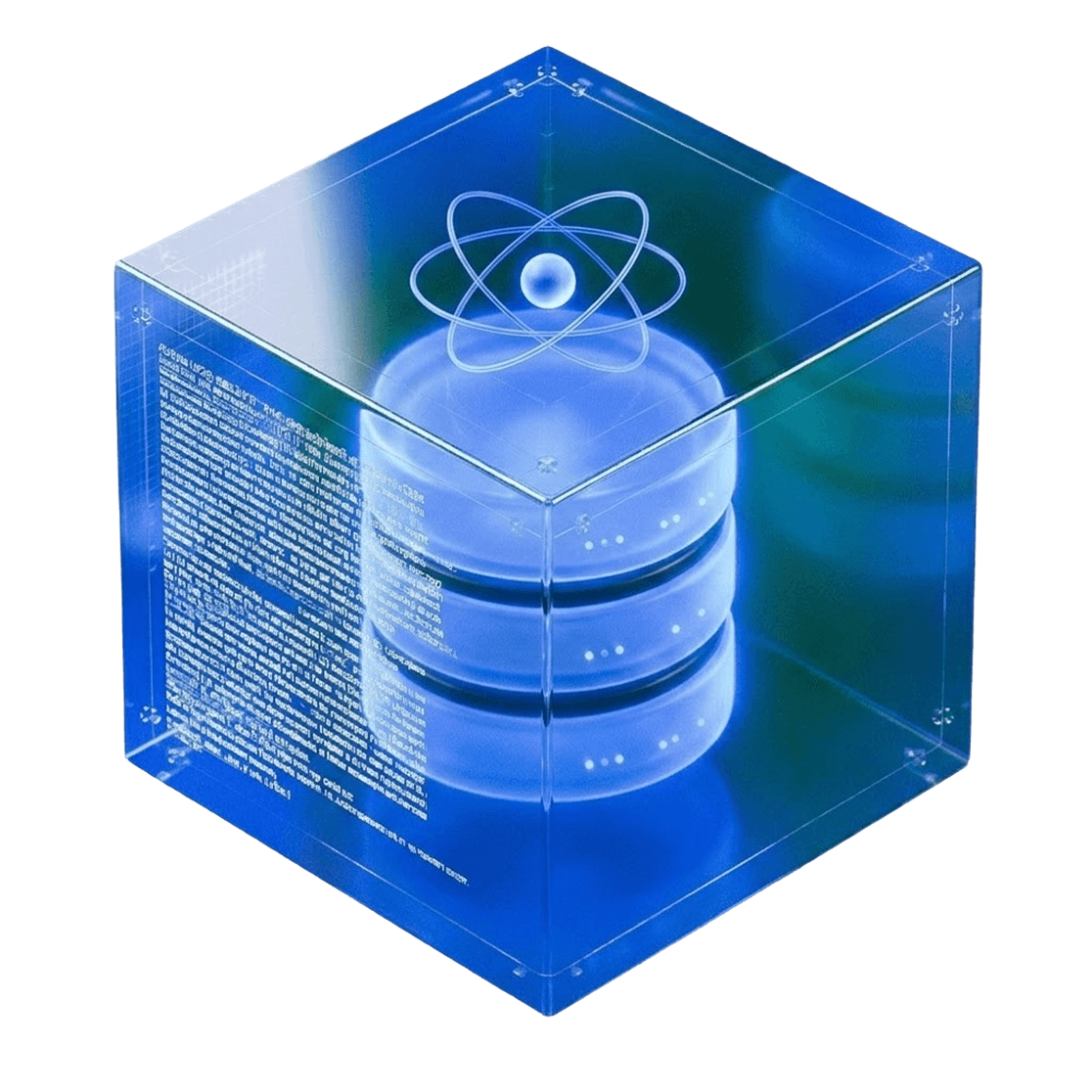 Transparent secure platform cube with an illuminated lock